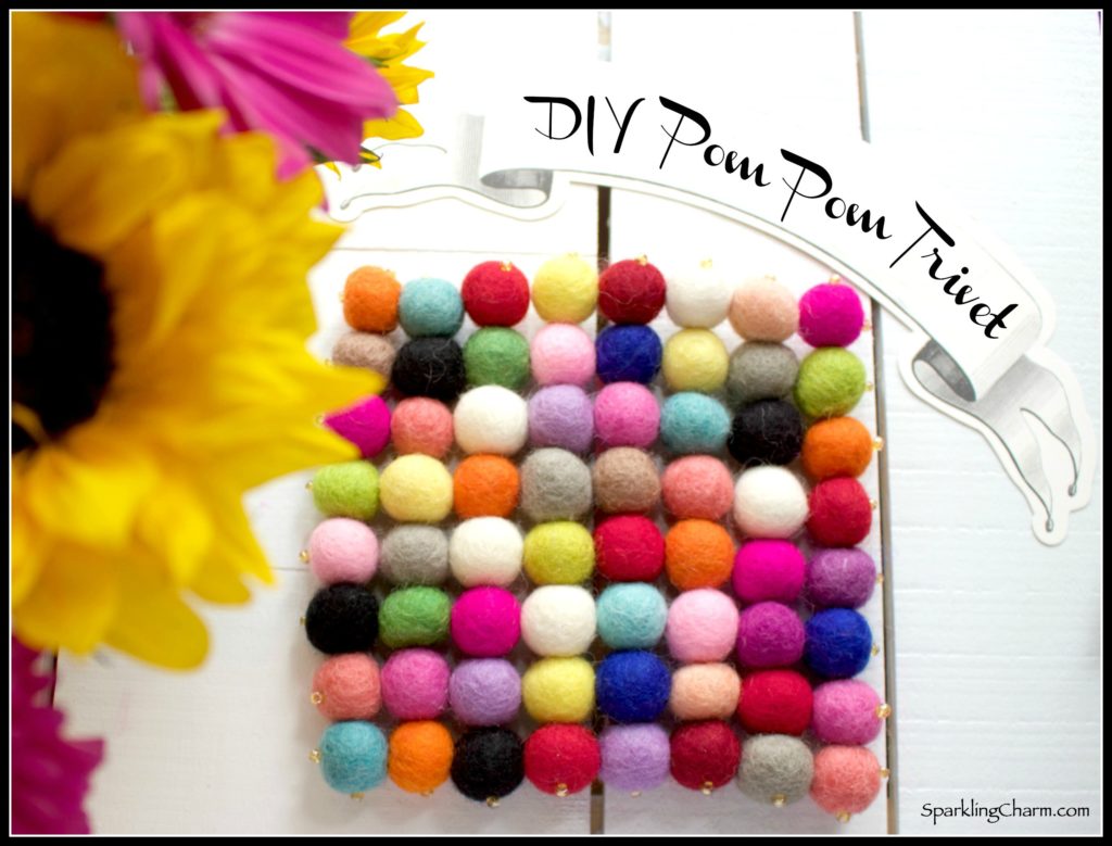 DIY Wool Pom Pom Trivet - Sparkling Charm